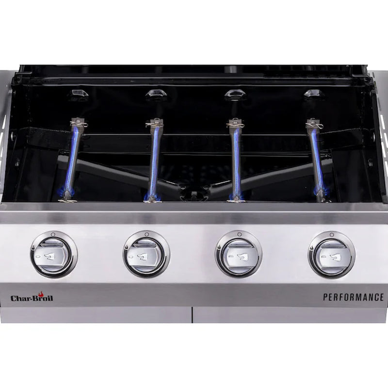 Performance Series Silver 4 -Burner Liquid Propane Gas Grill 1 -Side Burner