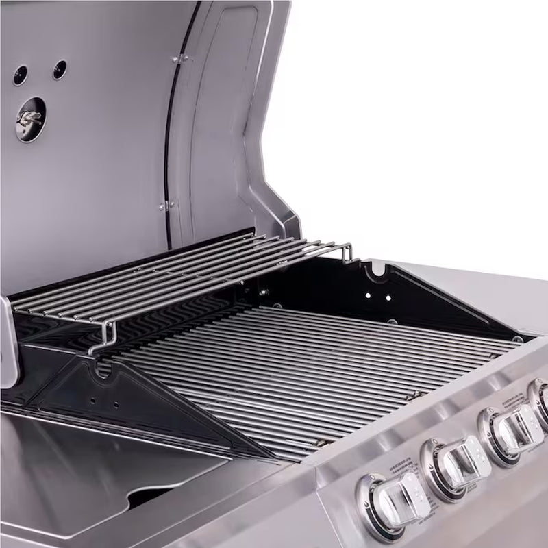 Performance Series Silver 4 -Burner Liquid Propane Gas Grill 1 -Side Burner