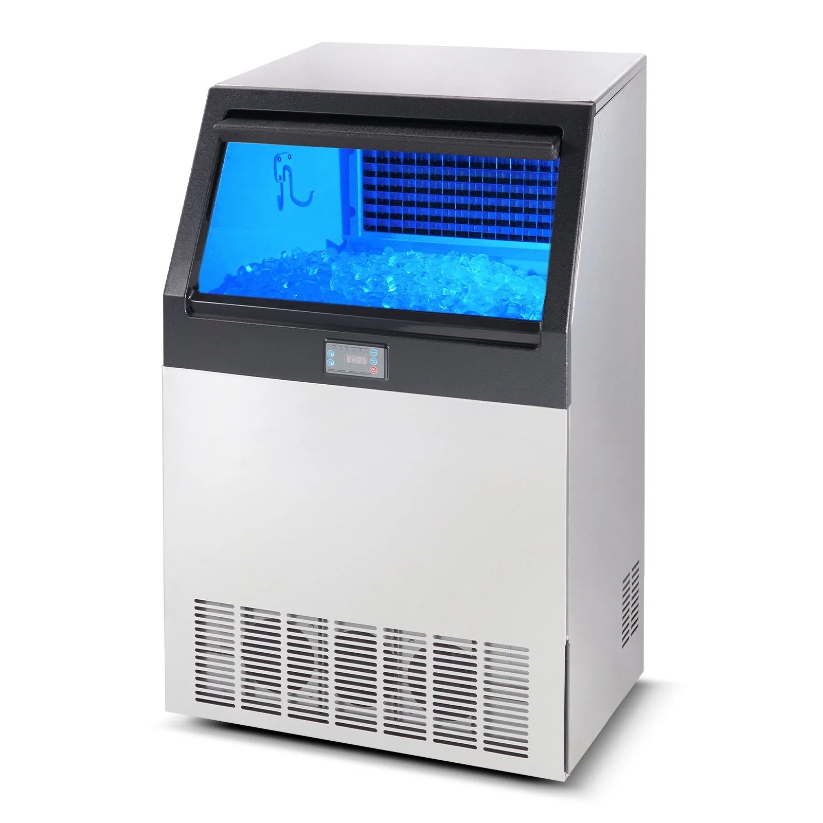 VEVOR Commercial Ice Maker, 265Lbs/24H, Ice Maker Machine, 126 Ice Cubes in 12-15 Minutes, Freestanding Cabinet Ice Maker with 88Lbs Storage Capacity LED Digital Display, for Home Office Restaurant
