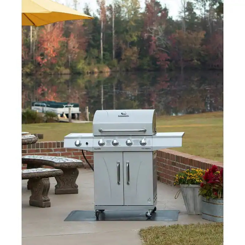 Performance Series Silver 4 -Burner Liquid Propane Gas Grill 1 -Side Burner